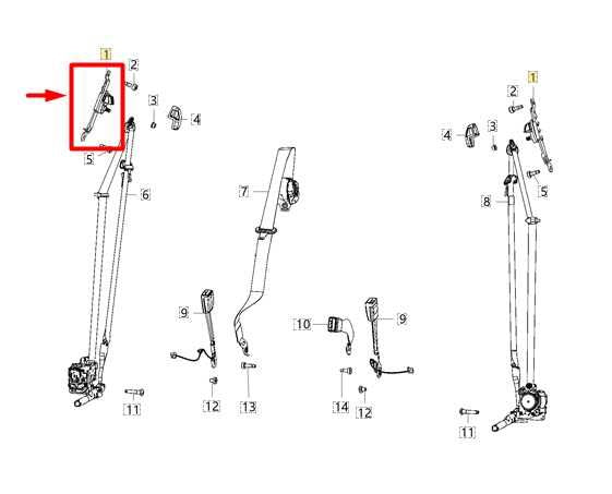 2019-2024 Ram 1500 Front Right Seat Belt Upper Adjuster Bracket 5LA64HL1AB OEM - Alshned Auto Parts