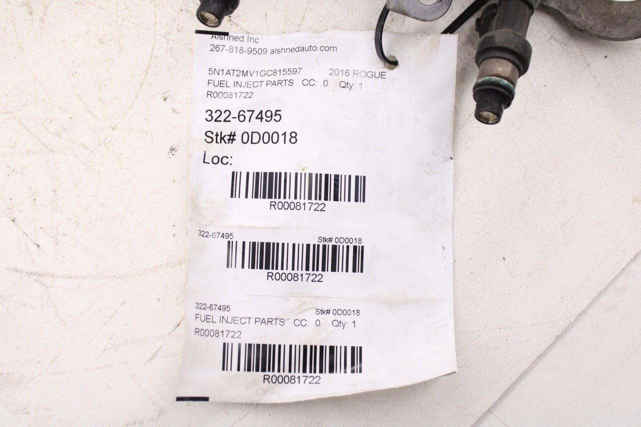 2015-2018 Nissan Rogue SV 2.5L Fuel Rail with Injectors 17520-4BA0A OEM9