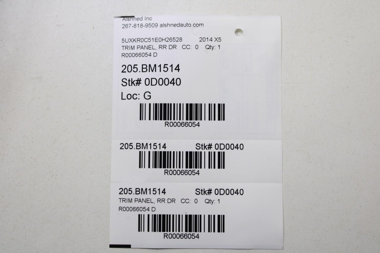 2014-18 BMW X5 xDrive35i Rear Right Passenger Door Trim Panel 51427370036 *ReaD* - Alshned Auto Parts