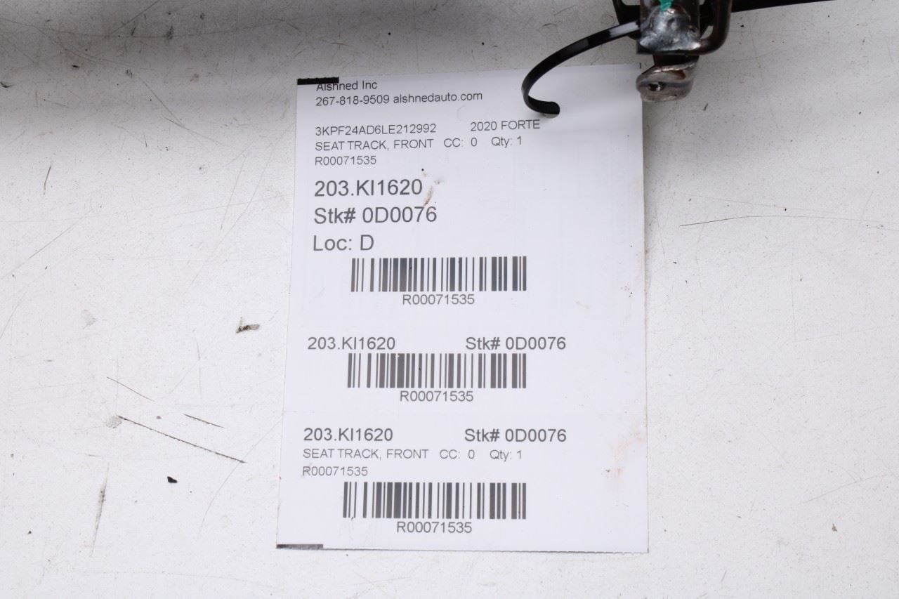19-23 Kia Forte LXS FWD Front Seat Driver Left Side Lower Adjustment Track Frame - Alshned Auto Parts