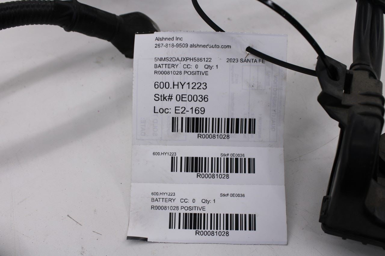 21-23 Hyundai Santa Fe SEL 2.5L Positive Battery Cable Wire Harness 91850-S252012