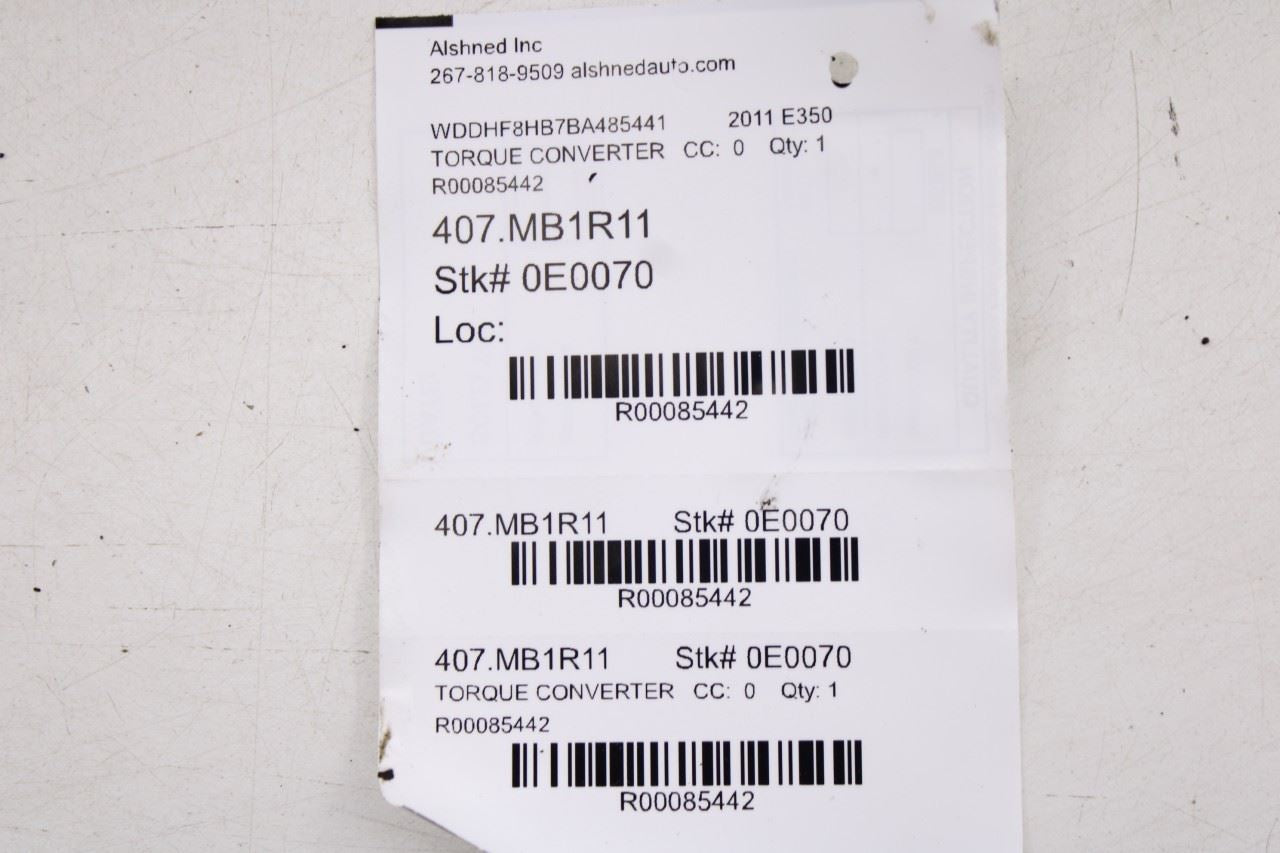 2007-2013 Mercedes-Benz E350 4Matic AWD Transmission Torque Converter 221250180210