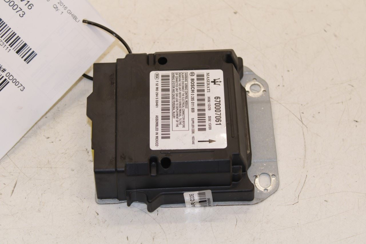 2014-16 Maserati Ghibli S Q4 3.0L AWD SRS Restraint Control Module 670007061 OEM - Alshned Auto Parts