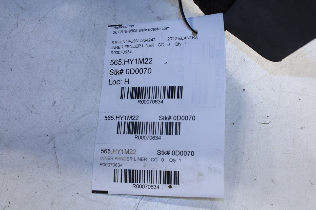 2021-25 Hyundai Elantra SEL Rear Left Wheelhouse Liner Splash Shield 86821-AA000 - Alshned Auto Parts