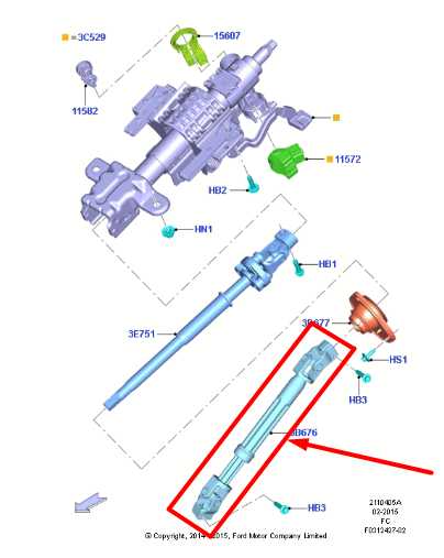 2015-2020 Ford F150 Steering Column Lower Shaft FL3Z-3B676-A OEM - Alshned Auto Parts