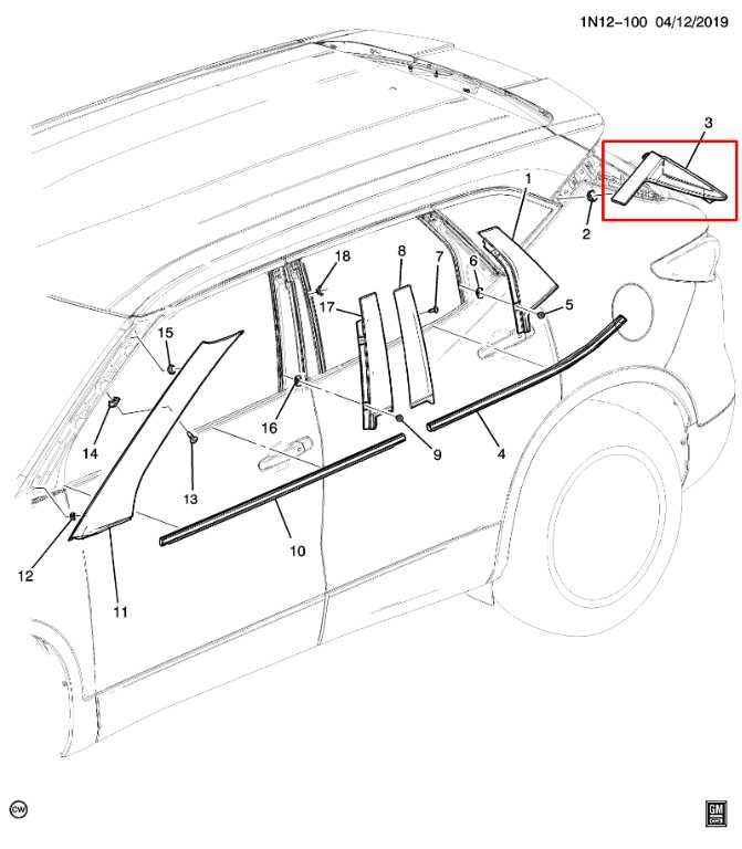2019-2024 Chevrolet Blazer 2LT Rear Left Side D-Pillar Applique Molding 84520297 - Alshned Auto Parts