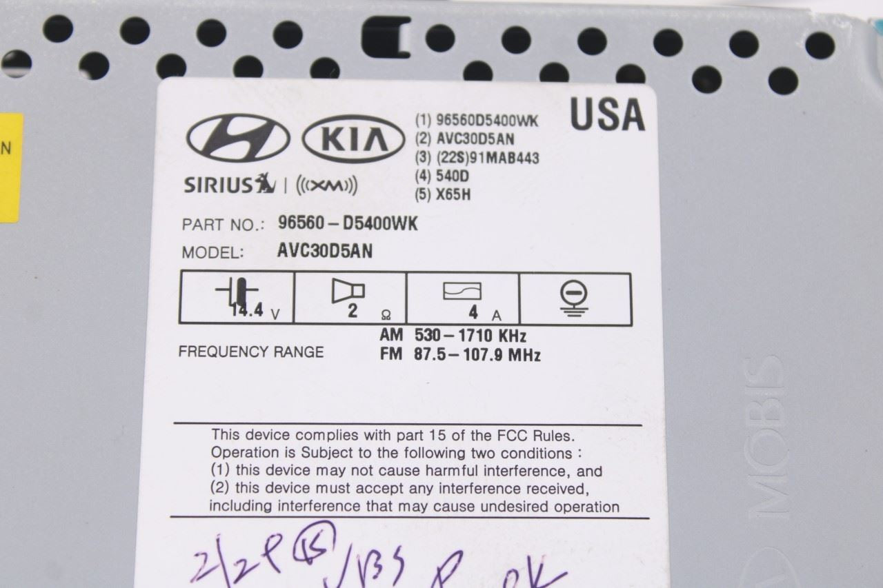 16-18 Kia Optima EX Navigation Sirius Radio Receiver with Display 96560-D5400WK3