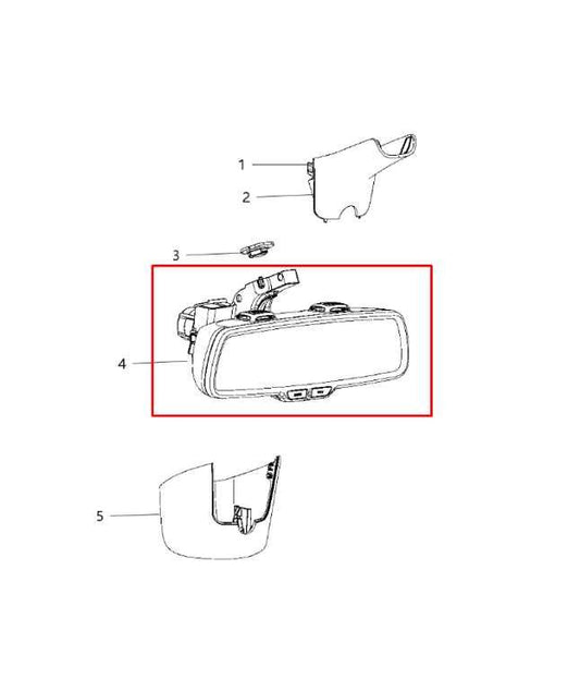 2017-21 Jeep Grand Cherokee Overland Interior Inside Rear View Mirror 68289784AB - Alshned Auto Parts