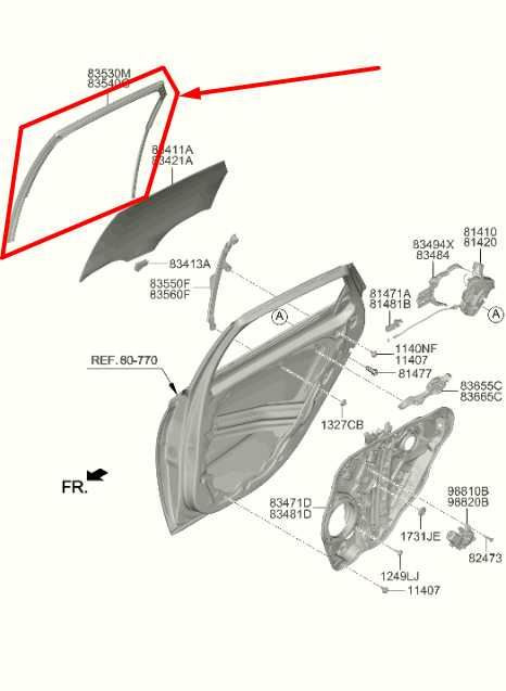 2020-2022 Hyundai Sonata SE Rear Left Door Window Run Channel 83530-L0000 OEM - Alshned Auto Parts