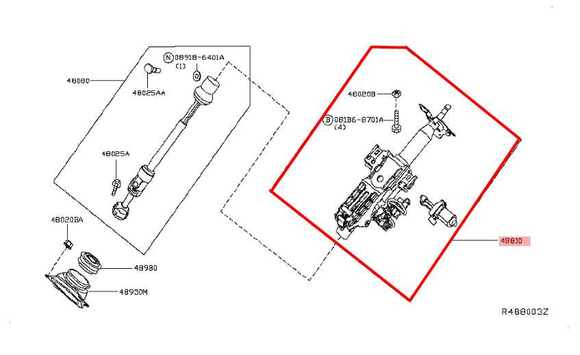 2013-2020 Nissan Pathfinder SV 3.5L AWD Steering Column Assembly 48810-3KA1B OEM - Alshned Auto Parts
