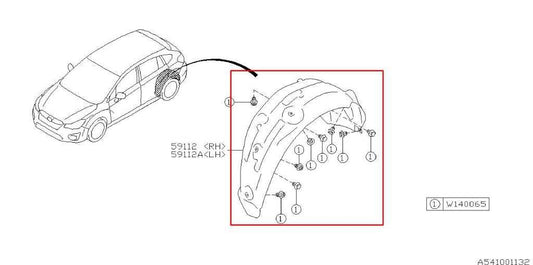 2015-16 Subaru Impreza Sport Premium Rear Right Wheelhouse Liner Splash Shield - Alshned Auto Parts
