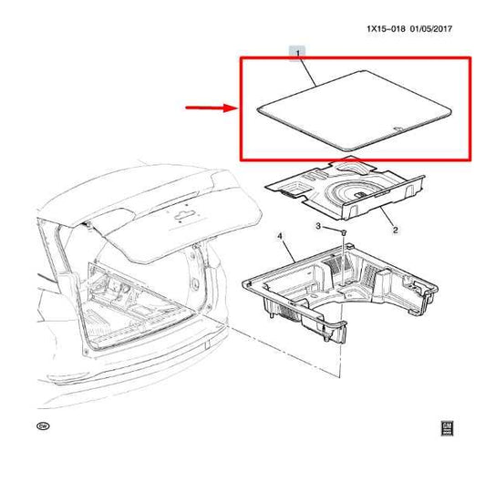 18-24 Chevrolet Equinox LT Rear Trunk Floor Carpeted Cargo Cover Panel 84220254 - Alshned Auto Parts