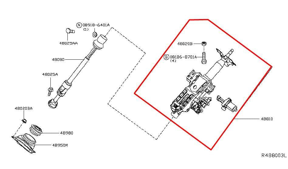 2017-2020 Infiniti QX60 3.5L AWD Steering Column Assembly 48810-3JA1D OEM1
