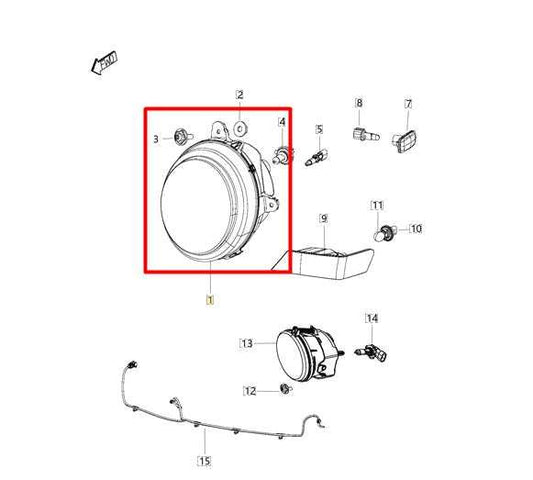 2007-2017 Jeep Patriot Sport SE Front Right Side Headlight Lamp 5303842AE OEM - Alshned Auto Parts