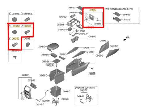 19-20 Hyundai Santa Fe Center Console Tray w/ USB Port and Outlet 84630-S2000-4X - Alshned Auto Parts