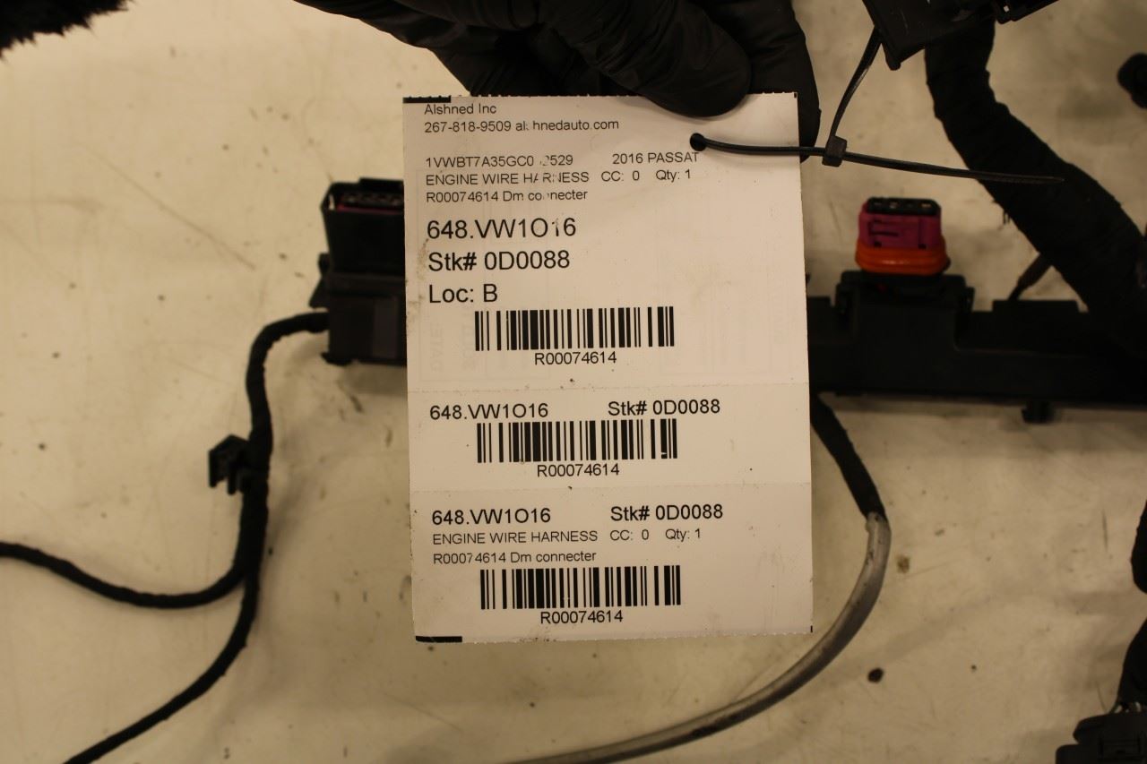 2016-2017 Volkswagen Passat SE 1.8L Engine Wiring Harness 06K971627AR OEM *ReaD* - Alshned Auto Parts
