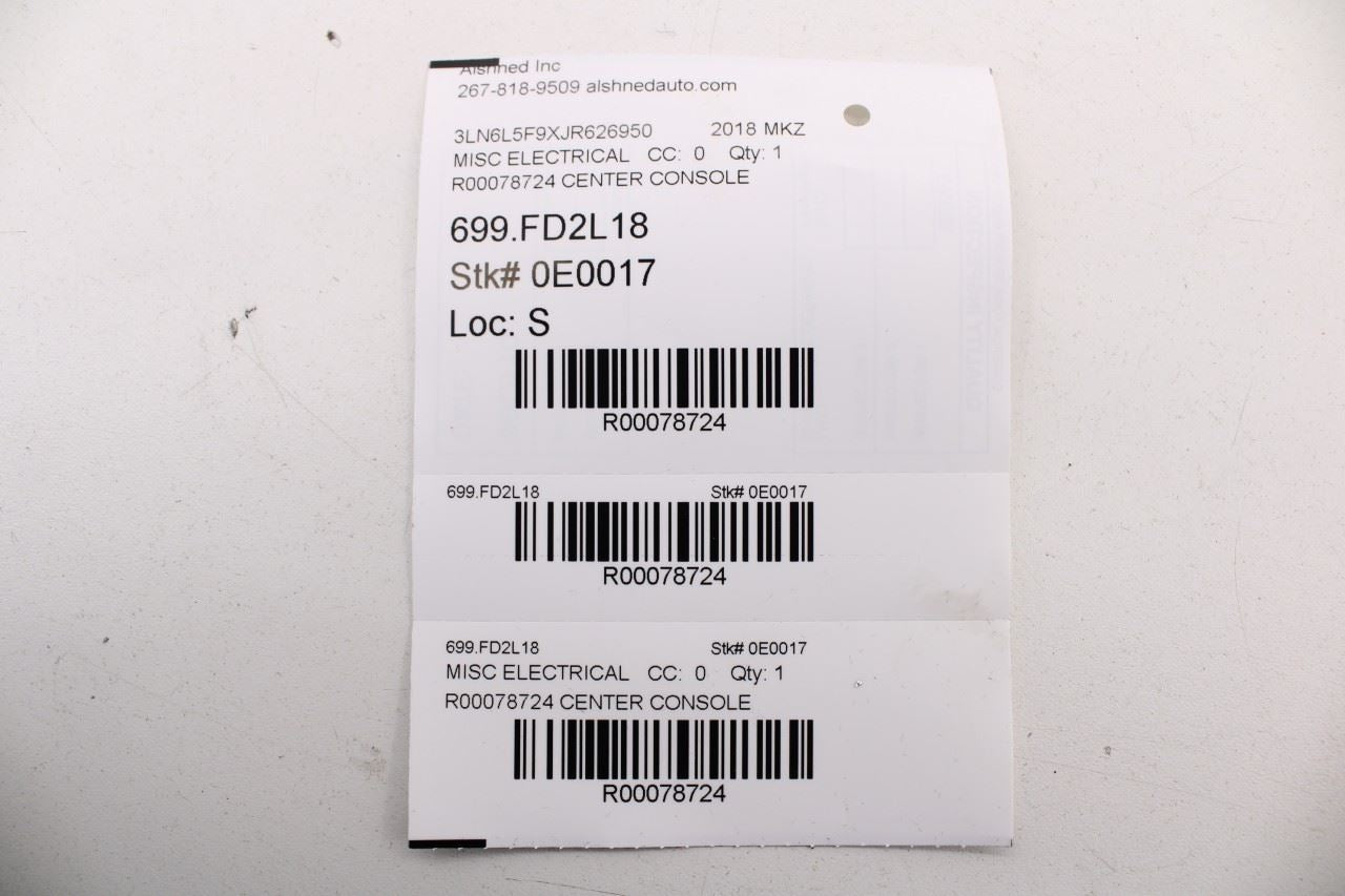 17-20 Lincoln MKZ Reserve Center Console Media USB Charger Port HP5T-14F014-AC - Alshned Auto Parts