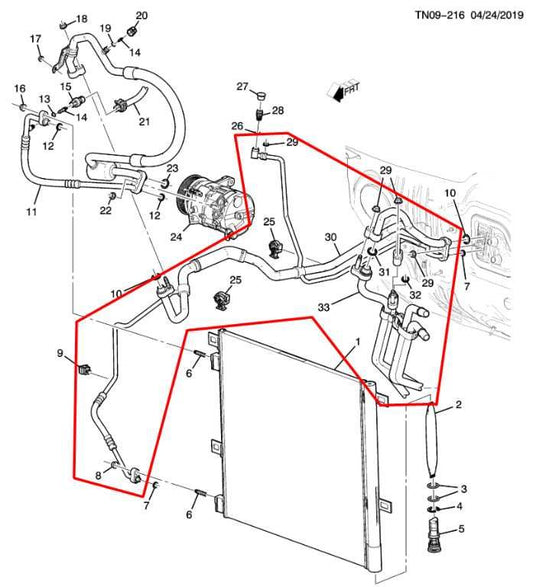 17-23 GMC Acadia SLT-1 3.6L AC Conditioning Refrigerant Heat Exchanger Line Hose - Alshned Auto Parts