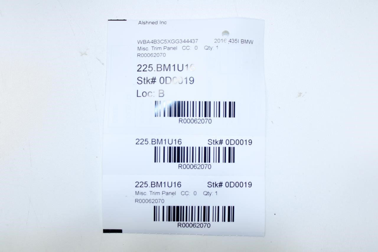 15-16 BMW 435I Gran Coupe FR RH and LH Windshield A Pillar Trim 51438056972 OEM - Alshned Auto Parts