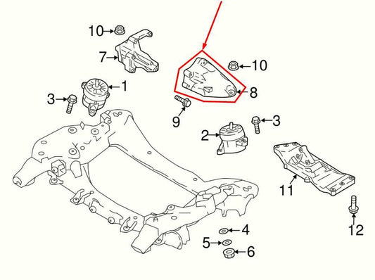 2018-2023 Kia Stinger GT1 3.3L AWD Left Side Engine Motor Support Mount Bracket - Alshned Auto Parts