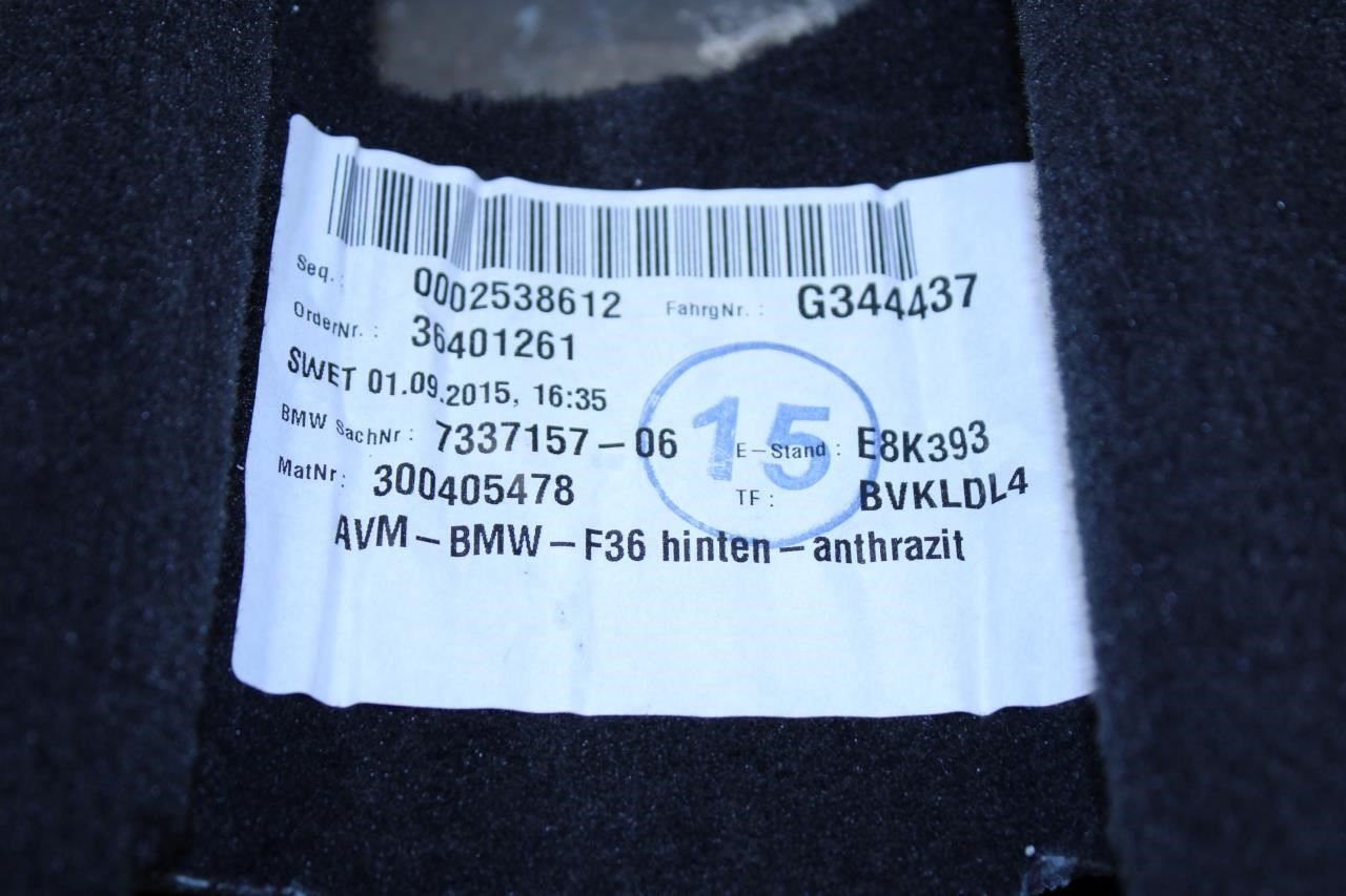 15-16 BMW 435i Gran Coupe Interior FR and RR Floor Carpet Liner 51477337157 OEM - Alshned Auto Parts
