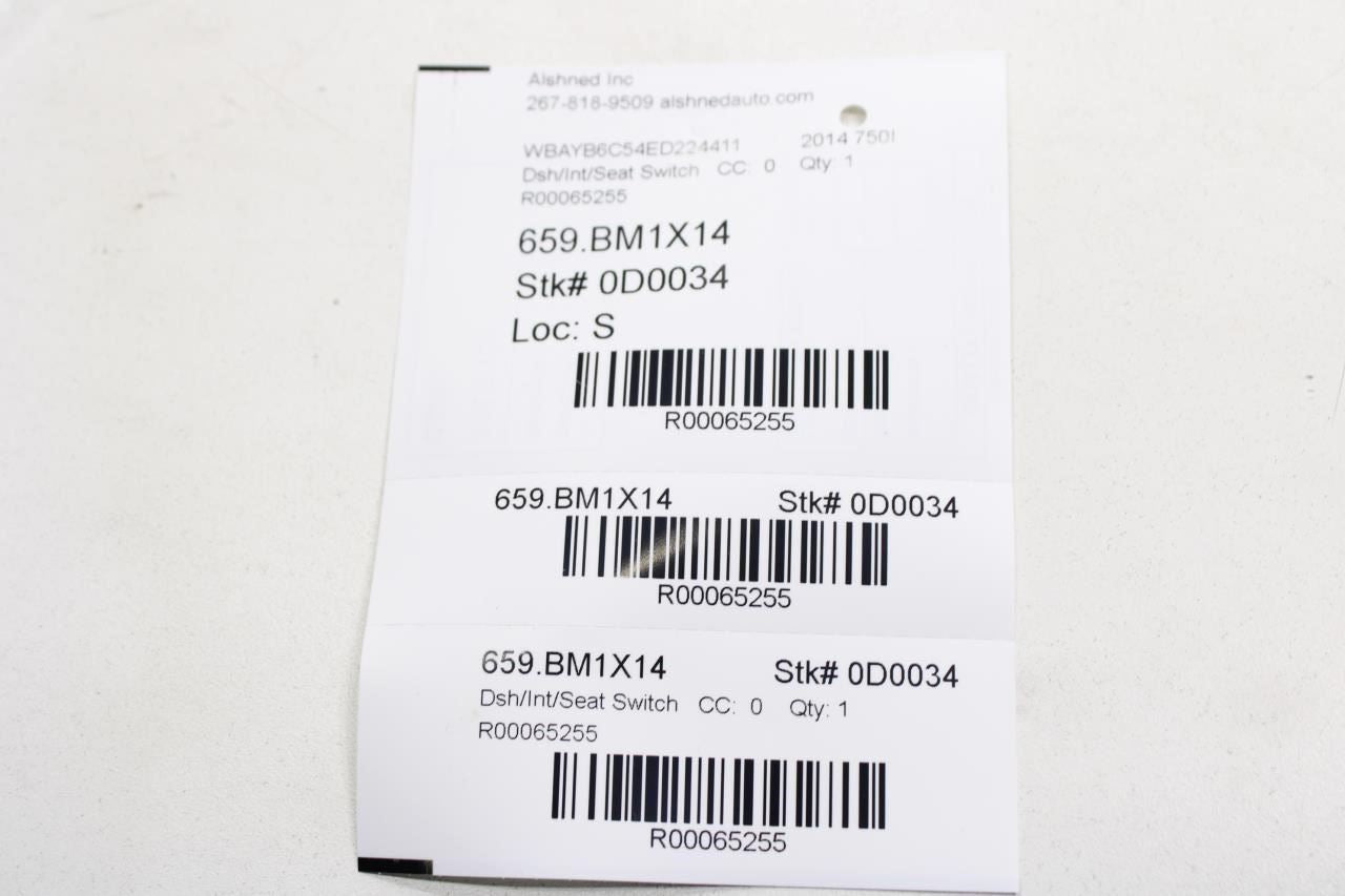 10-15 BMW 750i xDrive Dash LH Side Driver Heads Up Display Assist Control Switch - Alshned Auto Parts