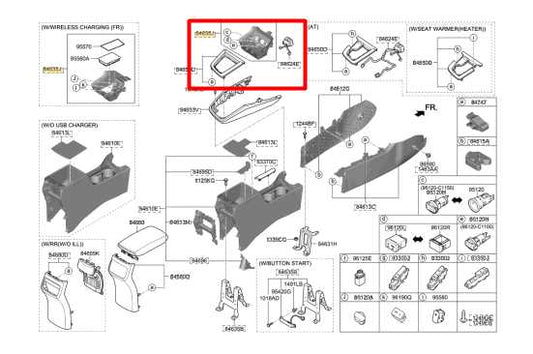 19-20 Hyundai Elantra SEL Console Shifter Knob Bezel Trim w/ Storage Tray *ReaD* - Alshned Auto Parts