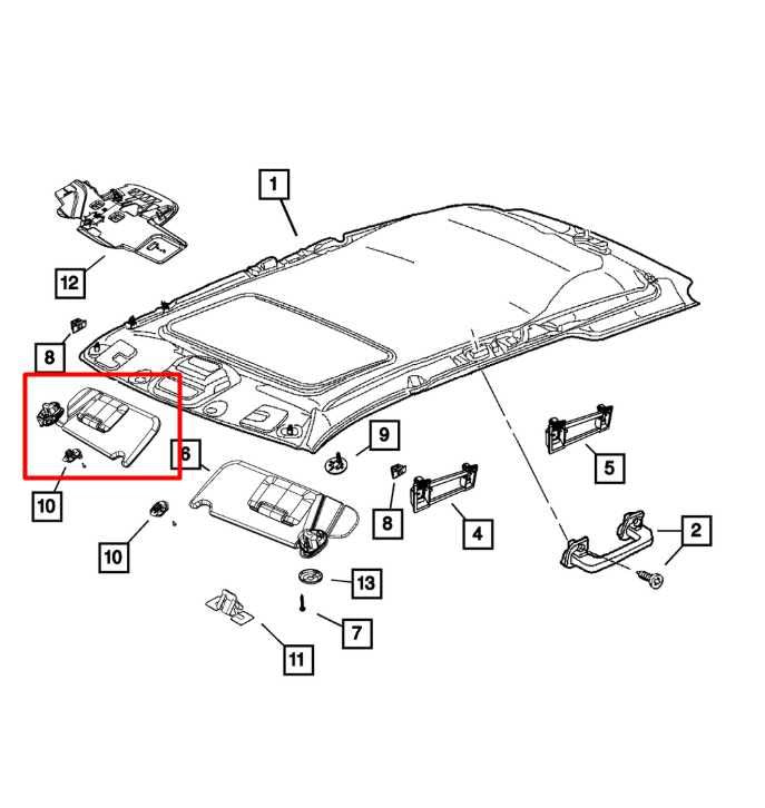 11-13 Jeep Grand Cherokee Front Right Sun Visor w/ Illuminated Mirror 1LS27HDAAD - Alshned Auto Parts