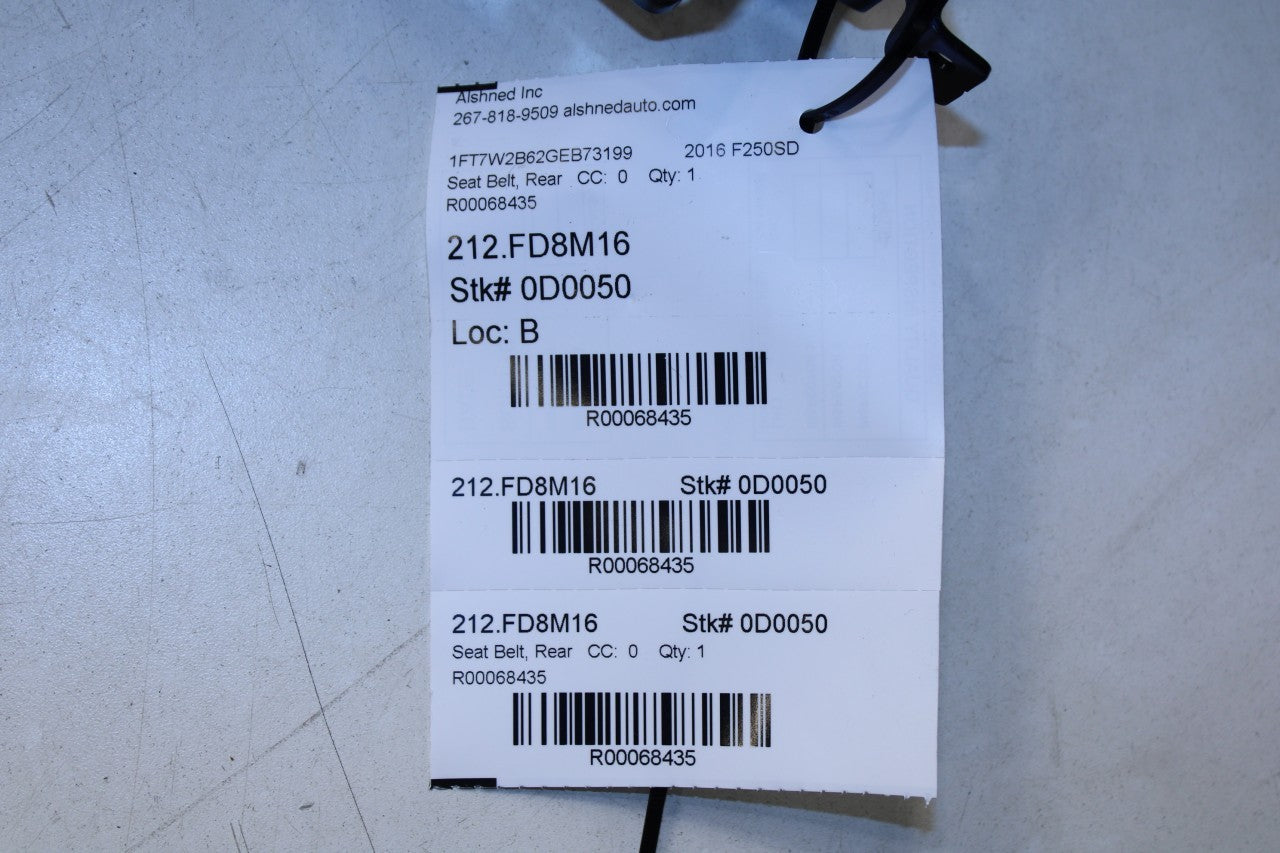 11-16 Ford F250 Lariat Crew Cab 6.2L Rear Left Side 2nd Row Seat Belt Retractor - Alshned Auto Parts
