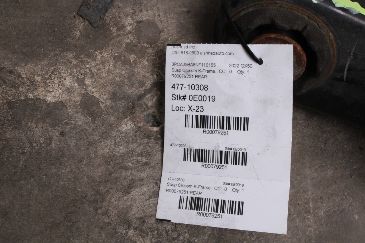 2019-2025 Infiniti QX50 LUXE 2.0L FWD Rear Crossmember Subframe 55400-5NA3A OEM - Alshned Auto Parts