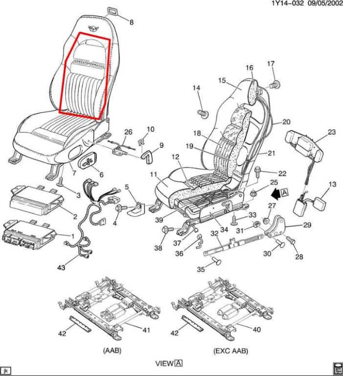 1997-04 Chevrolet Corvette RWD Front Left Side Seat Backrest Upper Inner Cushion - Alshned Auto Parts