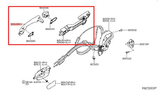 15-24 Nissan Murano AWD Platinum Rear Passenger Right Side Door Exterior Handle - Alshned Auto Parts