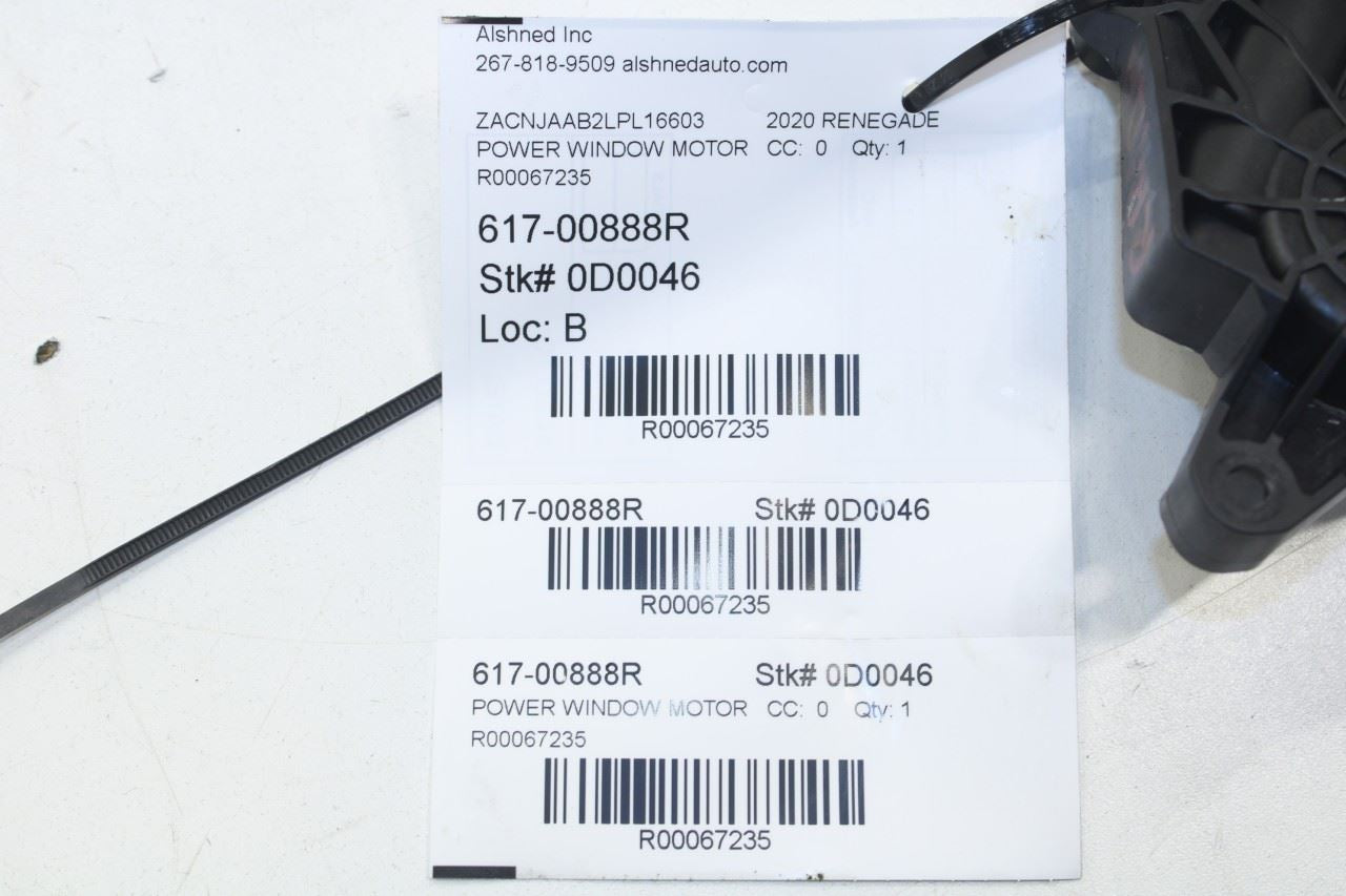 2015-2023 Jeep Renegade Sport Rear Right Door Power Window Motor 68268766AA OEM - Alshned Auto Parts