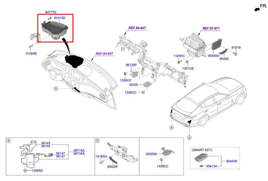 18-21 Kia Stinger GT2 Front Dashboard Driver Left Side Head-Up Display Projector - Alshned Auto Parts