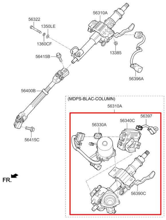 2019-2020 Kia Optima LX 2.4L FWD Steering Column Assembly 56300D5501 OEM - Alshned Auto Parts