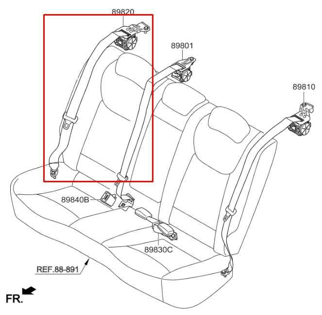 2016-20 Hyundai Elantra SE Rear Passenger Right Side 2nd Row Seat Belt Retractor1