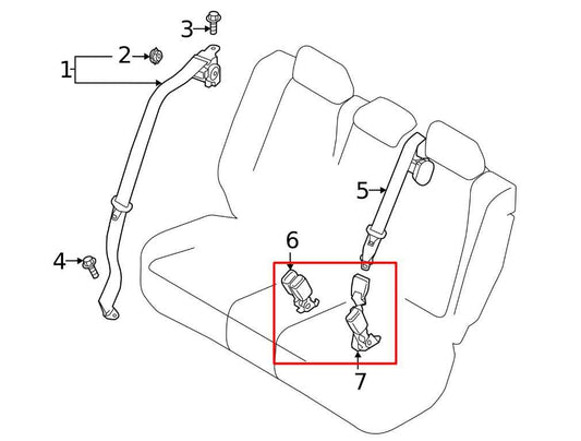 2021-25 Mazda CX30 S 2.5L Rear Right and Left Side 2nd Row Seat Belt Buckle Set - Alshned Auto Parts