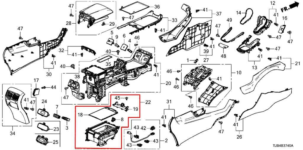 2019-2021 Acura RDX SH-AWD Center Console Storage Tray w/ Cup Holder *ReaD* - Alshned Auto Parts