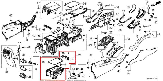 2019-2021 Acura RDX SH-AWD Center Console Storage Tray w/ Cup Holder *ReaD* - Alshned Auto Parts