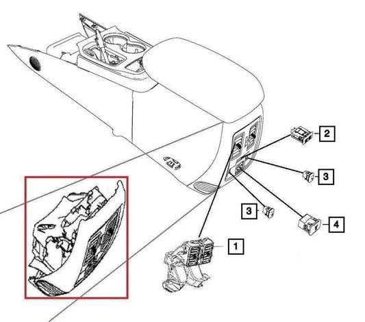2014-2021 Jeep Grand Cherokee Rear Center Console End Cap Back Panel C01691009BA - Alshned Auto Parts