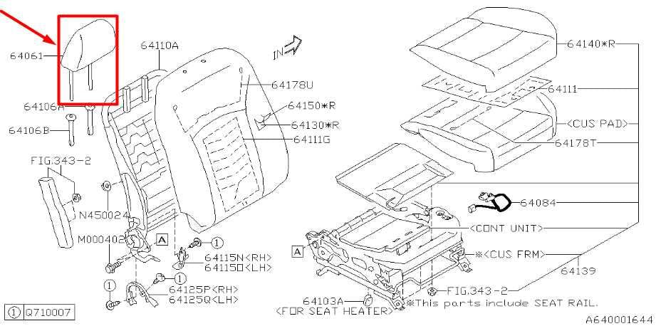 2015-2019 Subaru Outback Legacy Front Left or Right Seat Headrest 64061AL01AVH - Alshned Auto Parts