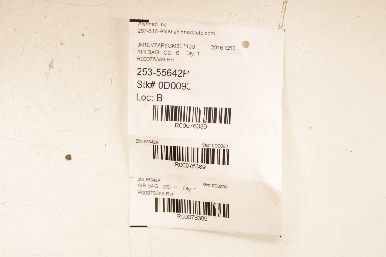 2014-2017 Infiniti Q50 Premium Right Side Roof Inflator Curtain Air Bag K85P0-4GA0A OEM - Alshned Auto Parts