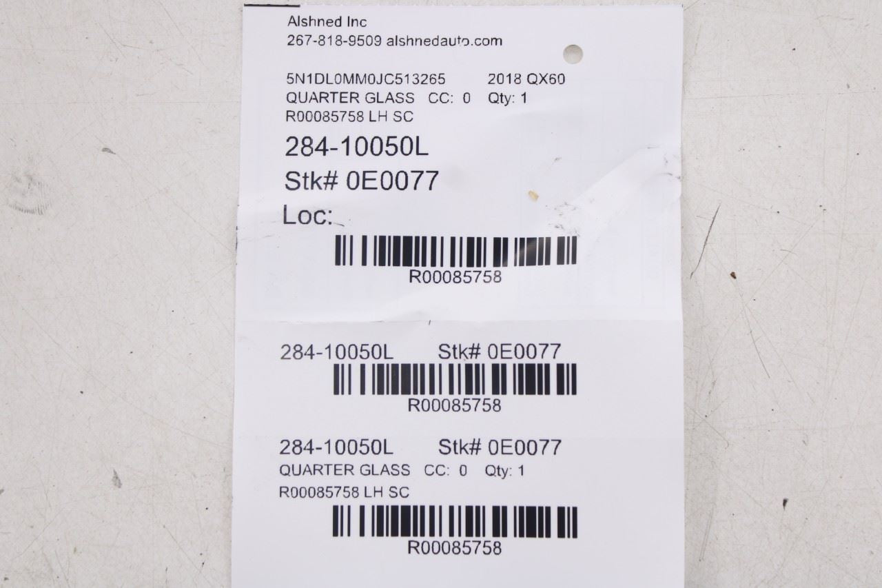 2014-2020 Infiniti QX60 Rear Left Quarter Window Fixed Glass 83301-9NP0A OEM12