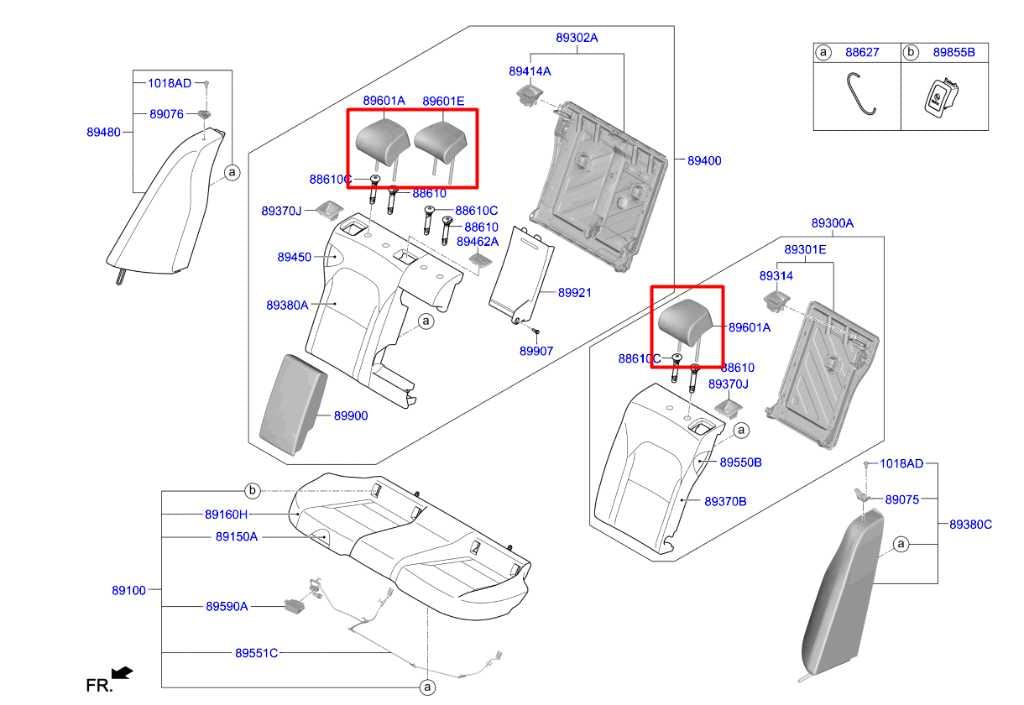 18-21 Kia Stinger GT2 Rear RH LH Side and Center 2nd Row Seat Headrest Set of 3 - Alshned Auto Parts