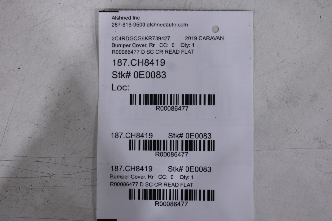 2011-2020 Dodge Grand Caravan SXT Rear Bumper Cover 68125724AC OEM *ReaD* - Alshned Auto Parts