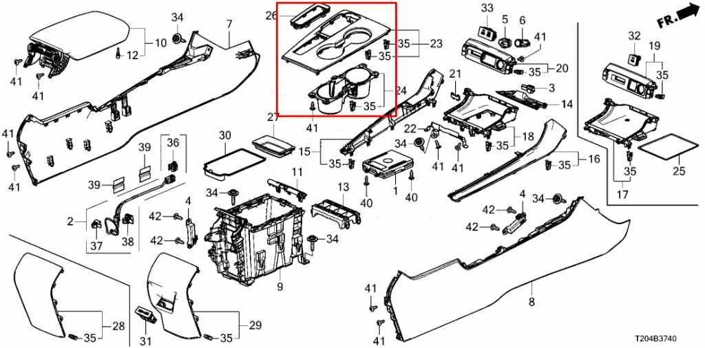 2022-26 Honda Civic Sport Front Center Console Shifter Bezel Trim w/ Cup Holder - Alshned Auto Parts