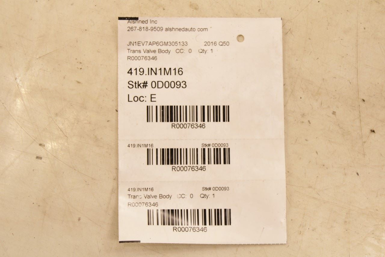 2016-2019 Infiniti Q50 Premium 3.0L RWD 7-Spd Auto Transmission Valve Body 148K - Alshned Auto Parts