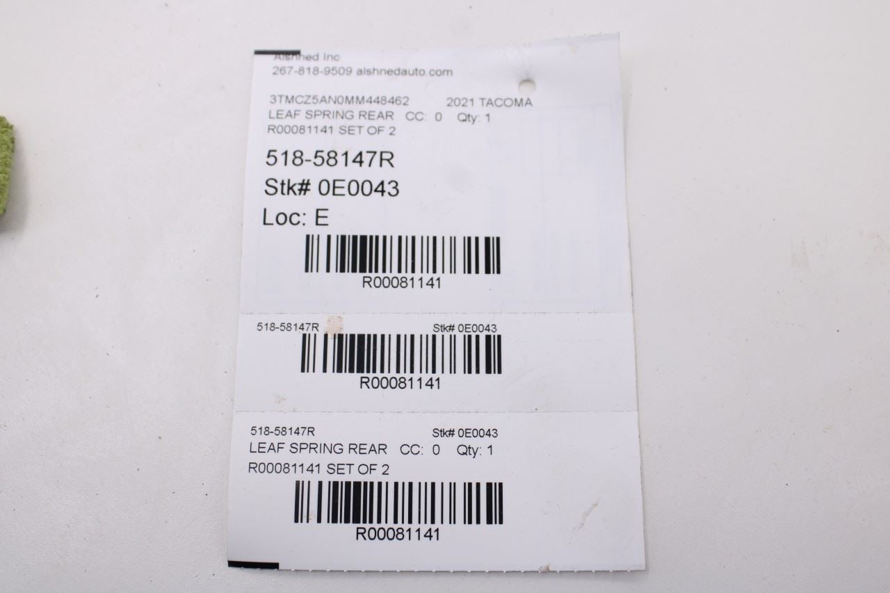 2016-23 Toyota Tacoma SR5 3.5L 4WD Rear Leaf Spring U-Bolt Mount Plate Set of 212