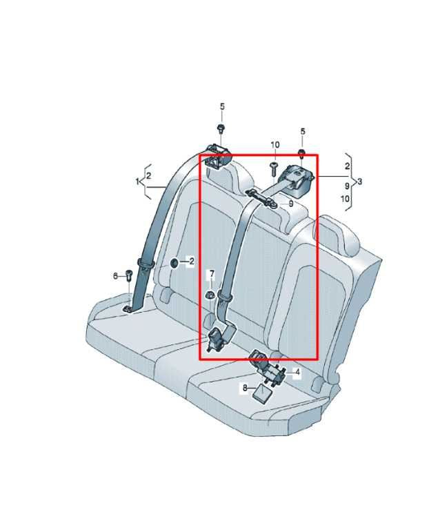 19-25 Volkswagen Jetta SE 1.5L Rear Center 2nd Row Seat Belt Retractor w/ Buckle1