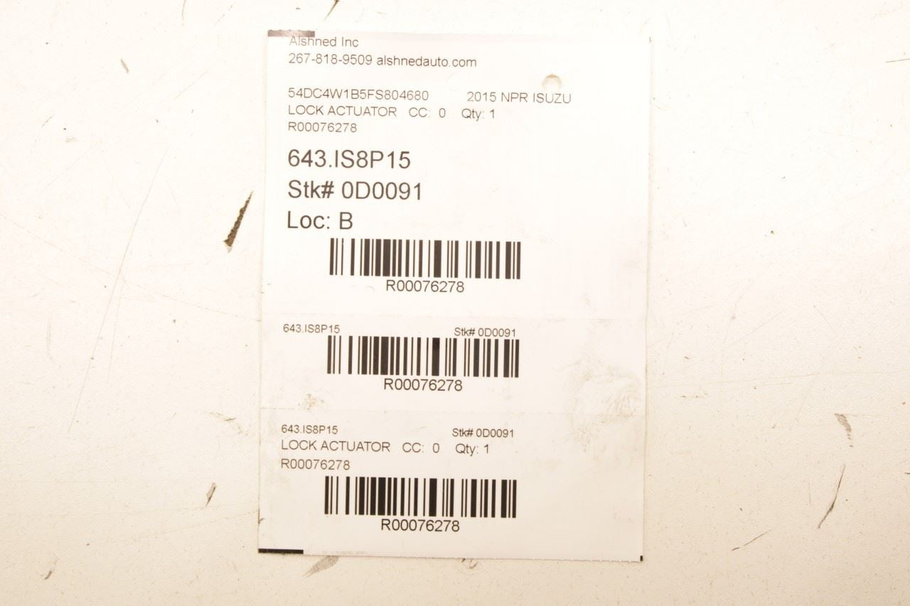 2012-2020 ISUZU NPR HD Front Right Side Door Lock Latch Actuator w/ Inner Handle - Alshned Auto Parts